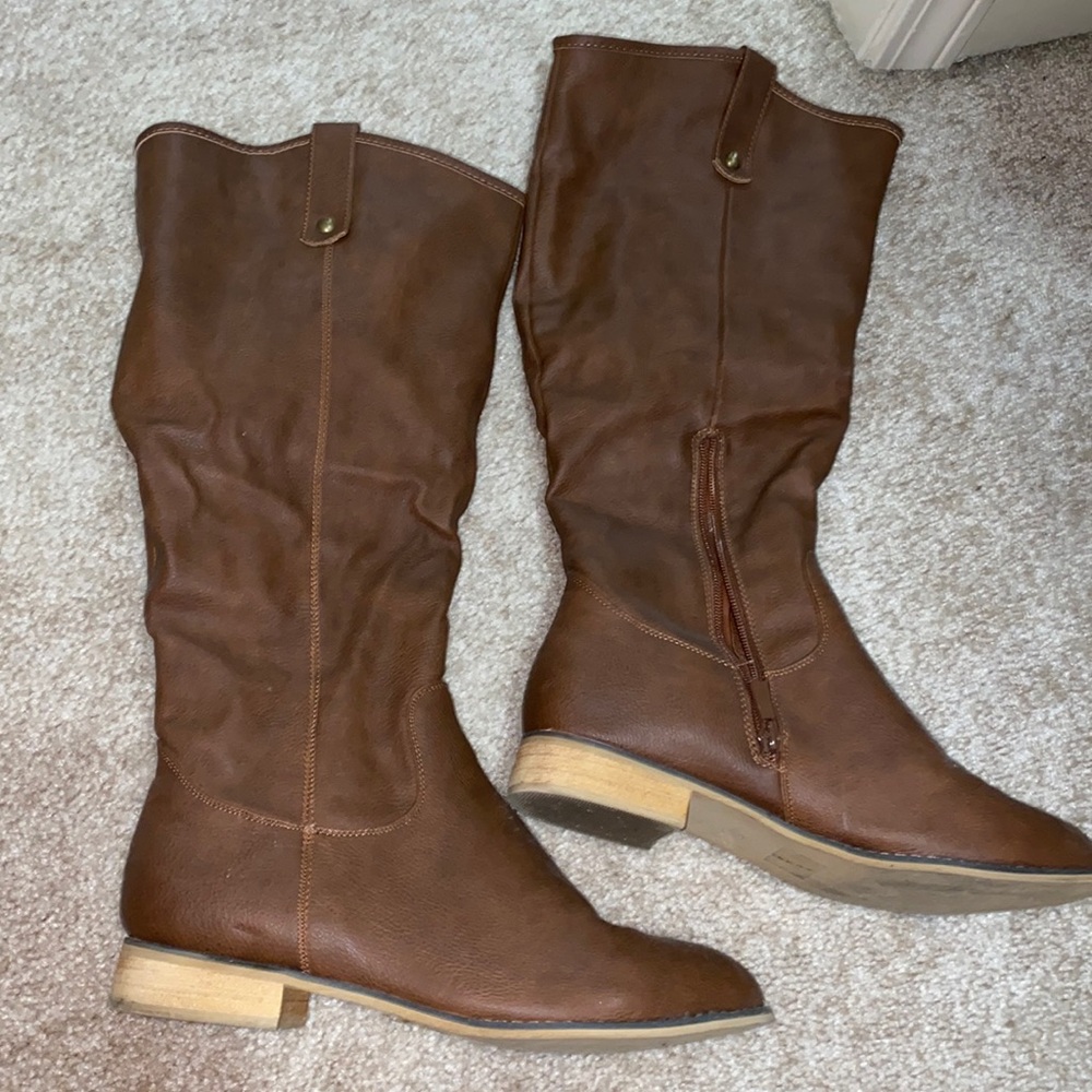 Brown riding boots